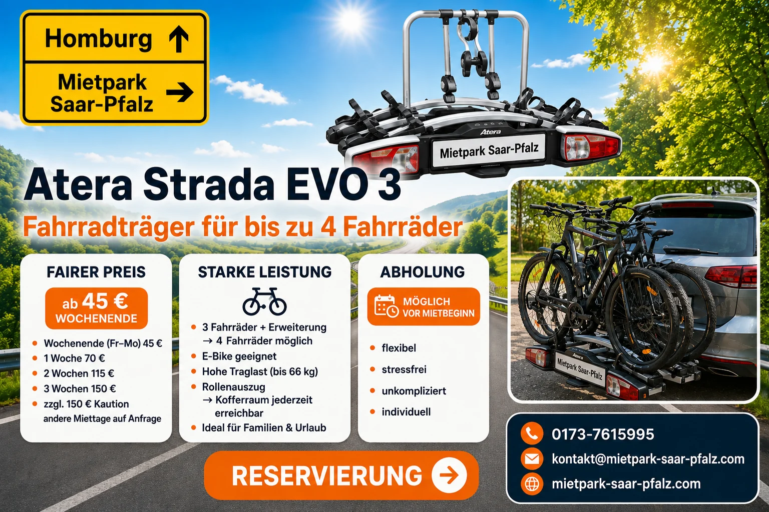 Fahrradträger Atera Strada EVO 3 am Fahrzeug